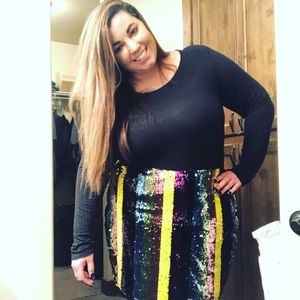 Boohoo Plus Sequin Skirt
